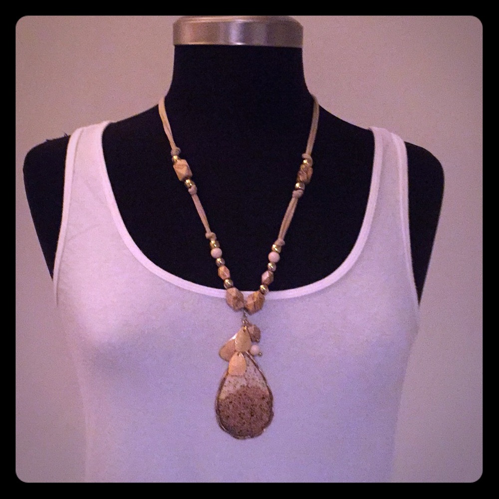 ❌SOLD LOCALLY ❌ Chico’s sandstone long necklace